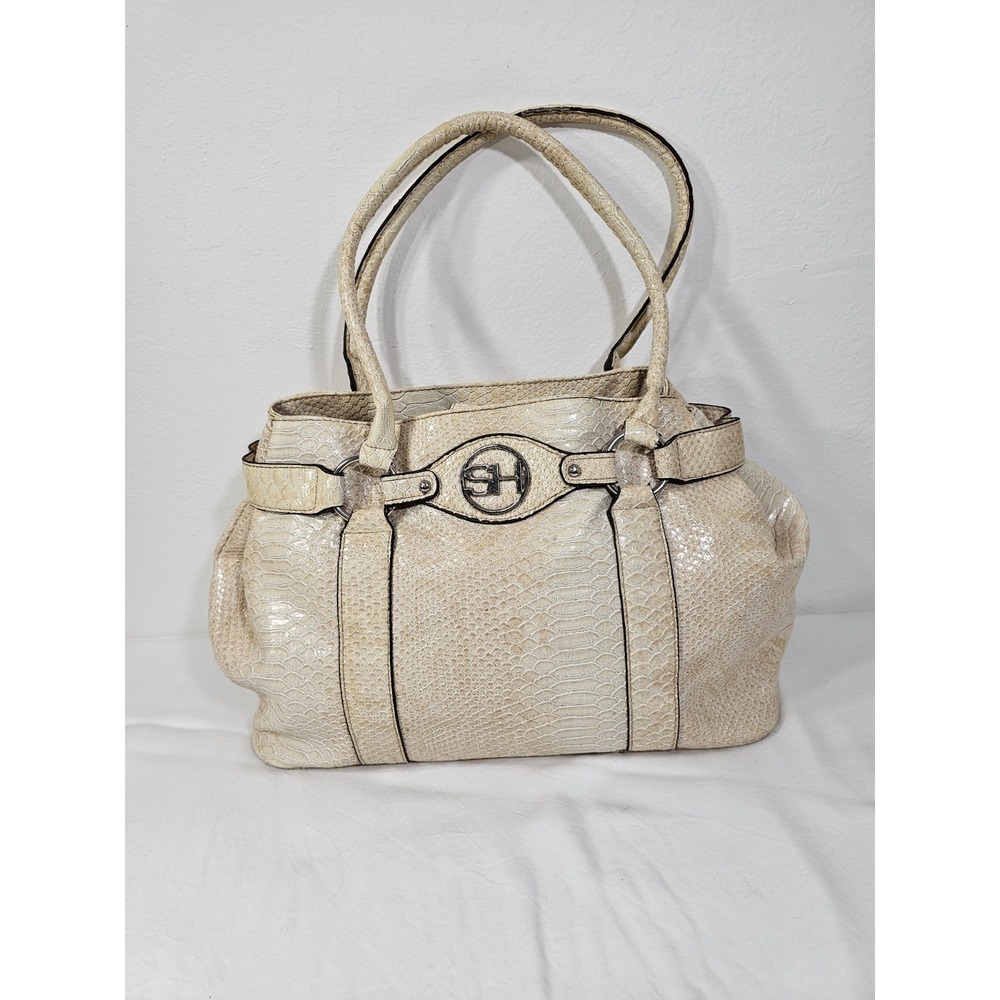 VTG SAG HARBOR Tan Faux Scale Handbag Pre-owned